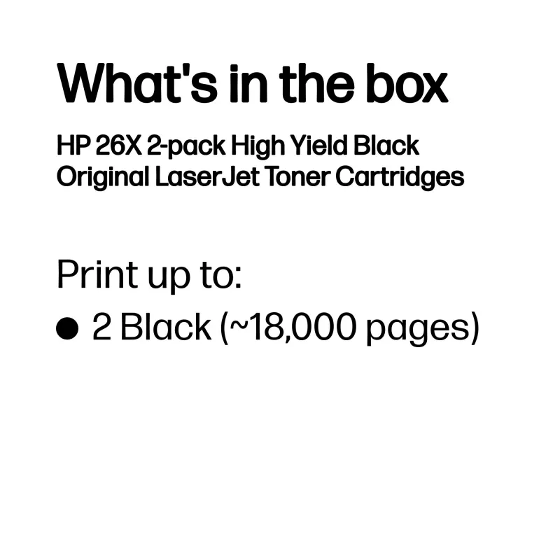 HP 26X 2-pak wysokowydajny czarny oryginalny toner LaserJet