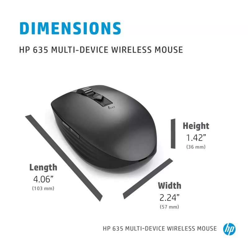 Mysz HP 635 Multi-Device Wireless RF Wireless + Bluetooth