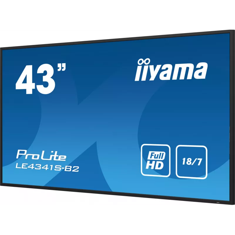 iiyama PROLITE LE4341S-B2 Panel płaski do digital signage 108 cm (42,5 cala) LCD 350 cd/m² Full HD Czarny 18/7