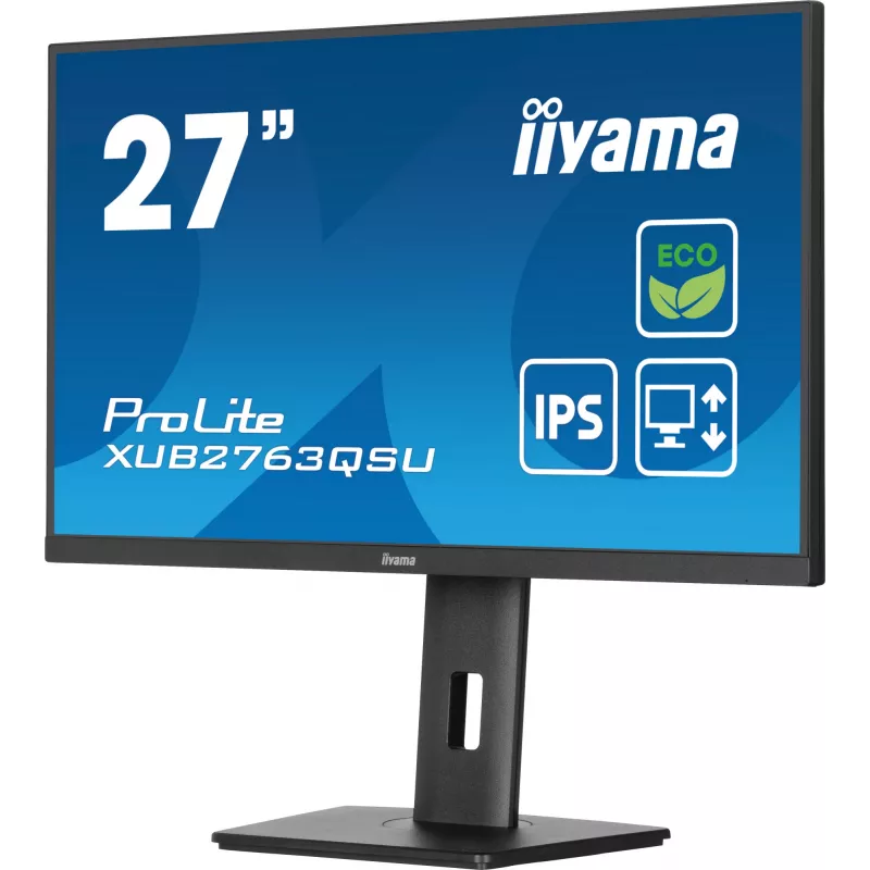 Monitor komputerowy iiyama ProLite XUB2763QSU-B1 68,6 cm (27 cali) 2560 x 1440 pikseli Quad HD LED Czarny