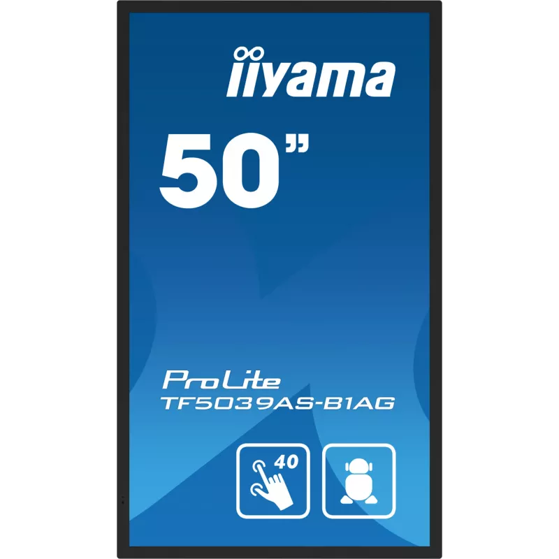 Monitor komputerowy iiyama TF5039AS-B1AG 125,7 cm (49,5 cala) 3840 x 2160 pikseli 4K Ultra HD LED Dotykowy Czarny