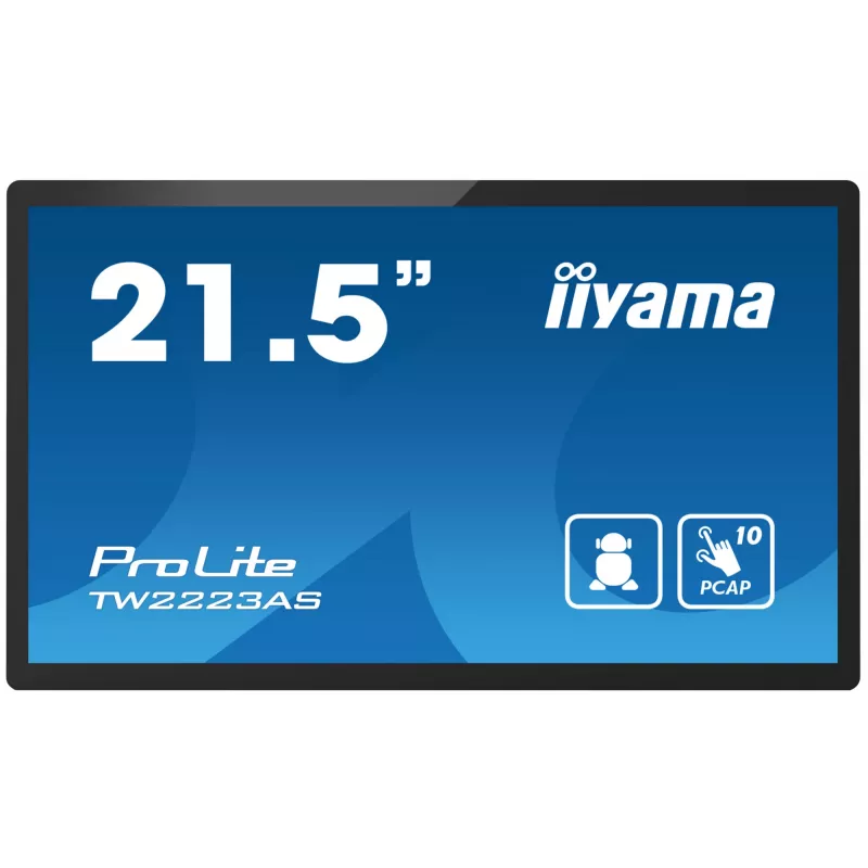 iiyama TW2223AS-B2 Wyświetlacz interaktywny 54,6 cm (21,5 cala) Wi-Fi 345 cd/m² Full HD Czarny Ekran dotykowy Wbudowany procesor Android 24/7