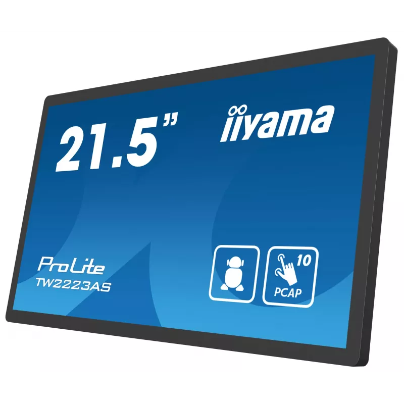 iiyama TW2223AS-B2 Wyświetlacz interaktywny 54,6 cm (21,5 cala) Wi-Fi 345 cd/m² Full HD Czarny Ekran dotykowy Wbudowany procesor Android 24/7