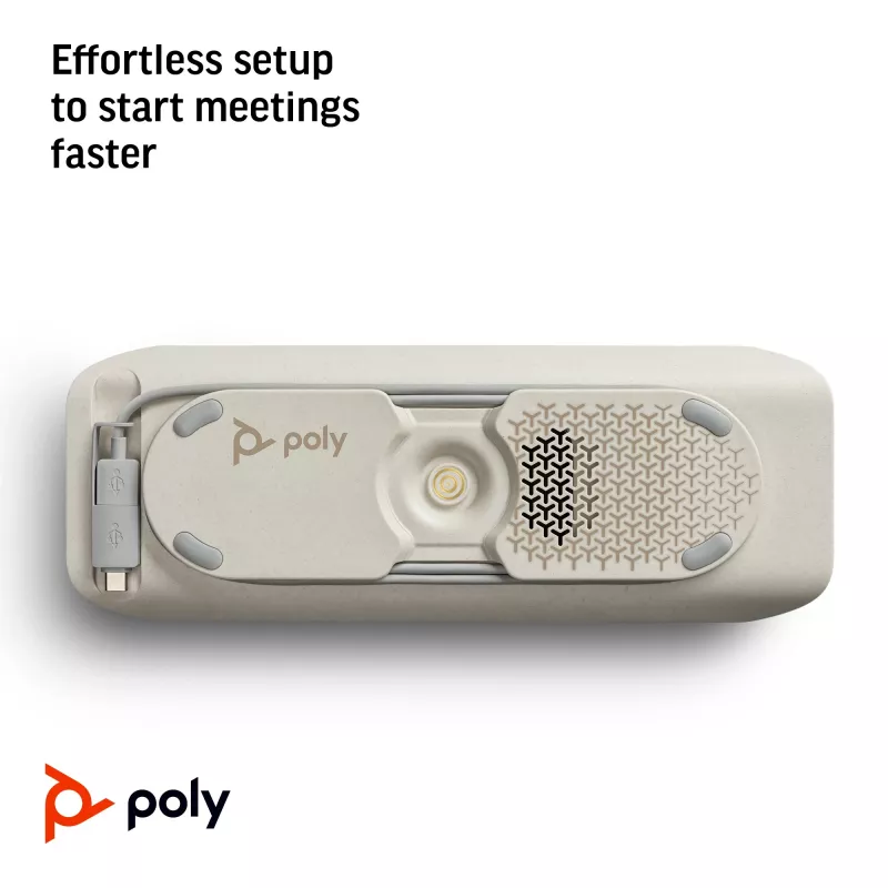 HP Poly Sync 40 – głośnik konferencyjny z certyfikatem Microsoft Teams, srebrny, Windows 10, Windows 11, MacOS, 30 h, RoHS, Federal Communications Commission (FCC), CE, 38 mm