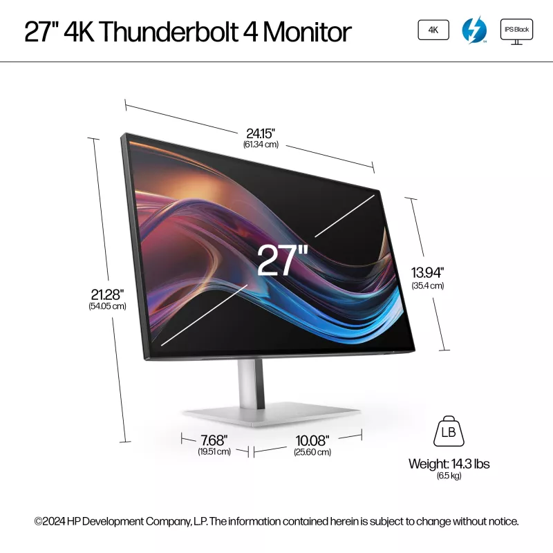 Monitor HP Series 7 Pro 27 cali 4K Thunderbolt 4 LCD 3840 x 2160