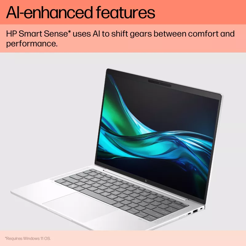 HP EliteBook 1040 G11 Intel Core Ultra 7 155H Laptop 35,6 cm (14 cali) WUXGA 16 GB LPDDR5x-SDRAM 512 GB SSD Wi-Fi 7 (802.11be) Windows 11 Pro AI PC Srebrny