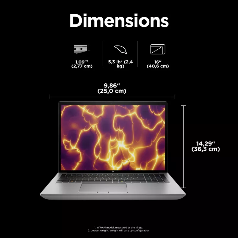 HP ZBook Fury 16 G11 Intel® Core™ i9 i9-14900HX 40,6 cm (16 cali) WQUXGA 64 GB DDR5-SDRAM NVIDIA RTX 4000 Ada Wi-Fi 7 (802.11be) Windows 11 Pro AI Workstation, AI PC
