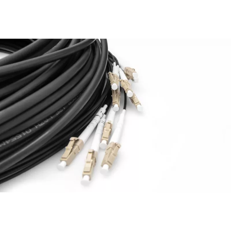 DIGITUS Kabel breakout - 12 włókien OM4 LC/UPC-LC/UPC uniwersalny kolor czarny 100 m