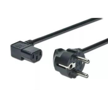 DIGITUS Kabel zasilający, CEE 7/7 (Typ-F) - C13, wtyk kątowy 90° M/Ż, 1,8 m, H05VV-F3G 0,75 mm² czarny zgodny z dyrektywami UE