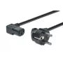DIGITUS Kabel zasilający, CEE 7/7 (Typ-F) - C13, wtyk kątowy 90° M/Ż, 1,8 m, H05VV-F3G 0,75 mm² czarny zgodny z dyrektywami UE