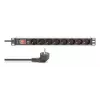 DIGITUS PDU - 1U aluminiowa listwa zasilająca do montażu w szafie rack 7x bezpieczeństwo + 1x gniazdo 16A 4000W 250VAC 50/60Hz ochrona przeciążeniowa