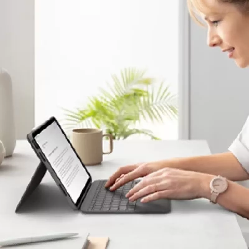 LOGITECH Folio Touch Podświetlana Klawiatura z Etui i Gładzikiem Oxford Grey dla iPad Air (4. gen) Deutsch Qwertz