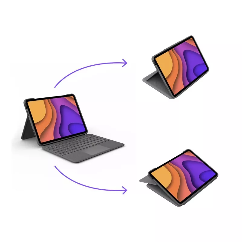 LOGITECH Folio Touch Podświetlana Klawiatura z Etui i Gładzikiem Oxford Grey dla iPad Air (4. gen) Deutsch Qwertz
