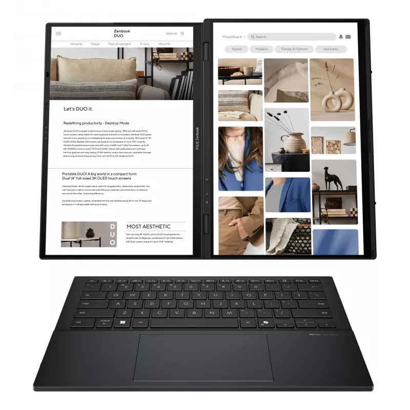 Hybrydowy laptop ASUS Zenbook Duo UX8406CA-PZ068X 14 cali Intel Core Ultra 9 32GB RAM 2TB SSD Windows 11 Pro