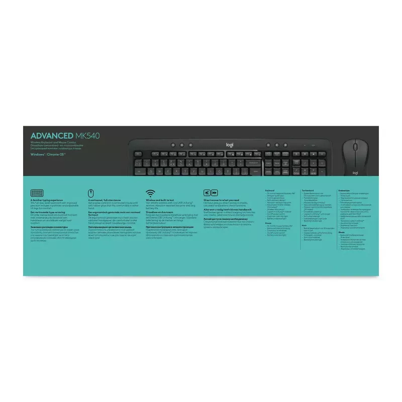 LOGITECH Mk540 Advanced Bezprzewodowy Zestaw Klawiatura i Mysz - Azerty Belgijski