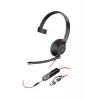 HP Poly Blackwire 5210 Jednosłuchawkowy zestaw słuchawkowy USB-C + wtyk 3,5 mm + adapter USB-C/A (hurt)