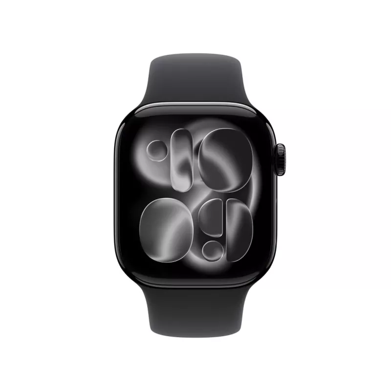 APPLE Watch Series 11 GPS 42mm Jet Black Aluminium Case z czarnym sportowym paskiem M/L