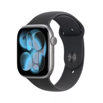 APPLE Watch Series 11 GPS 46mm Koperta kosmicznie szara aluminiowa z czarnym paskiem Sport S/M