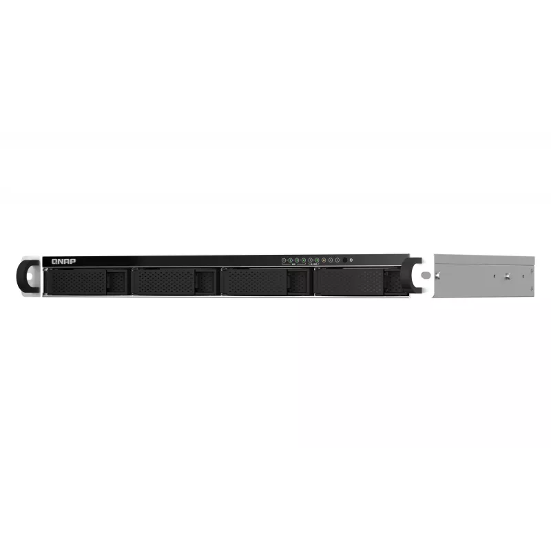 QNAP TS-464eU NAS Rack (1U) Intel® Celeron® N5095 8 GB DDR4 0 TB QNAP Turbo System Aluminium, Czarny