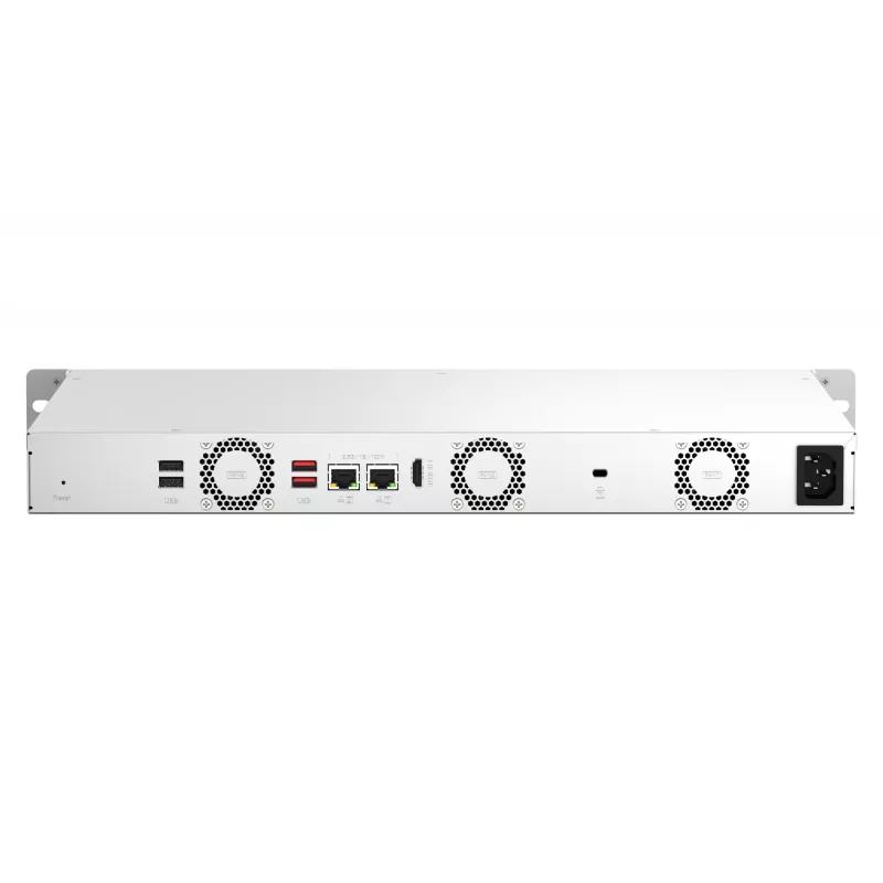 QNAP TS-464eU NAS Rack (1U) Intel® Celeron® N5095 8 GB DDR4 0 TB QNAP Turbo System Aluminium, Czarny