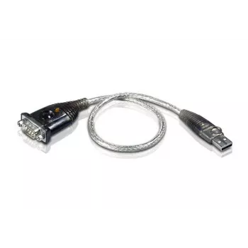 Konwerter USB na port szeregowy ATEN, stal nierdzewna, przezroczysty, czarny, 0,35 m, USB Typ-A, DB-9, męski, męski
