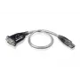 Konwerter USB na port szeregowy ATEN, stal nierdzewna, przezroczysty, czarny, 0,35 m, USB Typ-A, DB-9, męski, męski