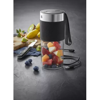 WMF KITCHENminis 0416700011 Mikser stojący 0,3 L 50 W Czarny, Stal nierdzewna, Przezroczysty