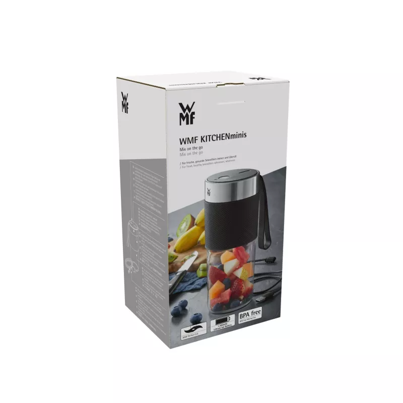WMF KITCHENminis 0416700011 Mikser stojący 0,3 L 50 W Czarny, Stal nierdzewna, Przezroczysty