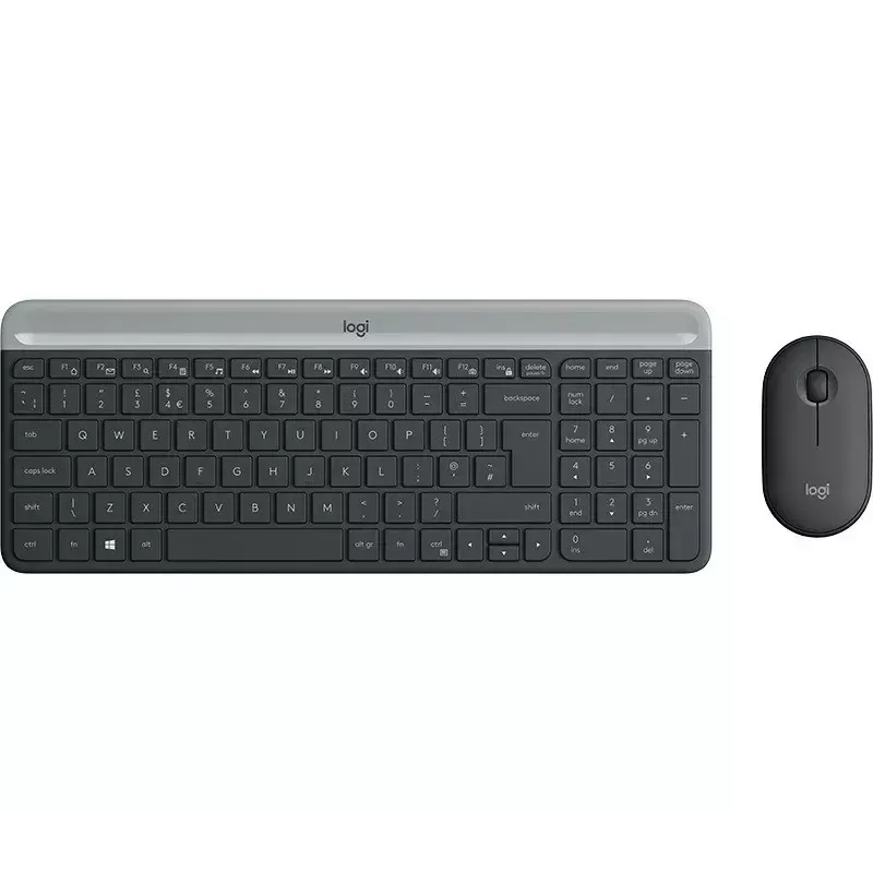 Logitech MK470 Bezprzewodowa Klawiatura+Mysz, Grafit, Mysz w zestawie, QWERTY US, USB