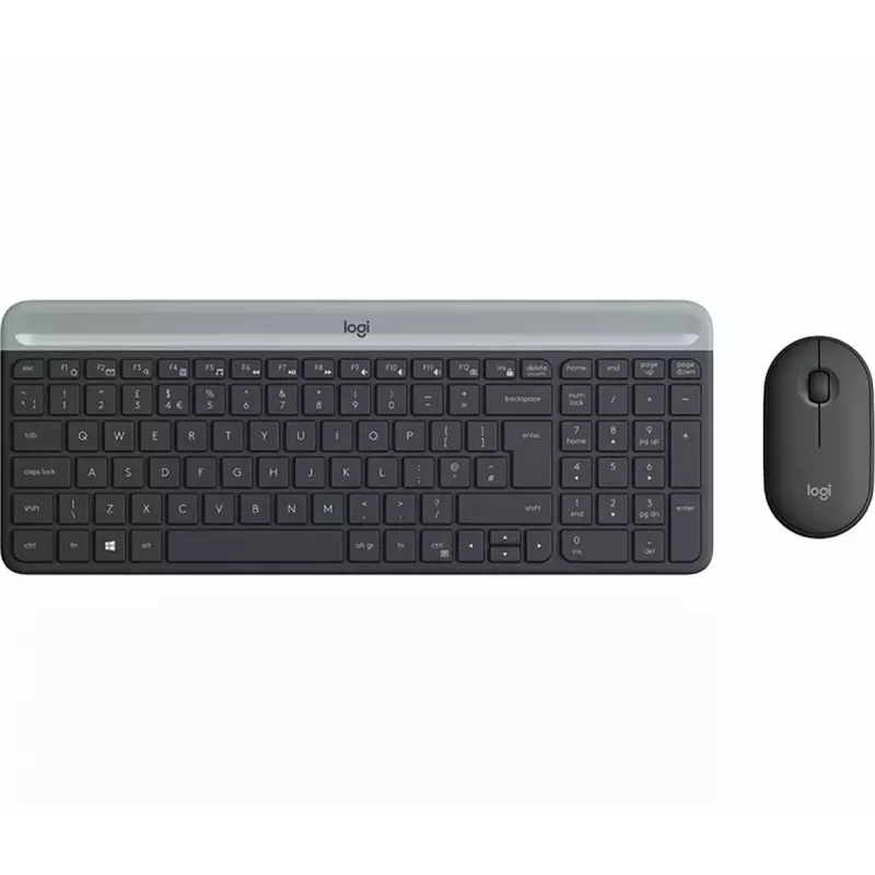 Logitech MK470 Bezprzewodowa Klawiatura+Mysz, Grafit, Mysz w zestawie, QWERTY US, USB