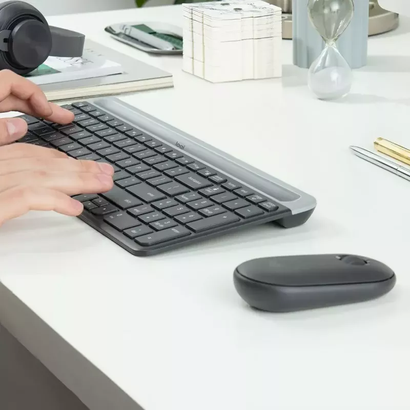 Logitech MK470 Bezprzewodowa Klawiatura+Mysz, Grafit, Mysz w zestawie, QWERTY US, USB