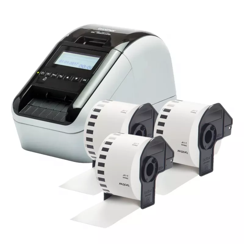 Brother QL-820NWBCVM drukarka etykiet Bezpośrednia termiczna Kolor 300 x 600 DPI 176 mm/s Przewodowa i bezprzewodowa Ethernet LAN DK Wi-Fi Bluetooth
