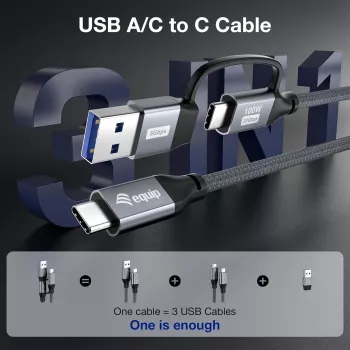 Equip 128432 kabel USB USB 3.2 Gen 2x2 2 m USB A/USB C USB C czarny