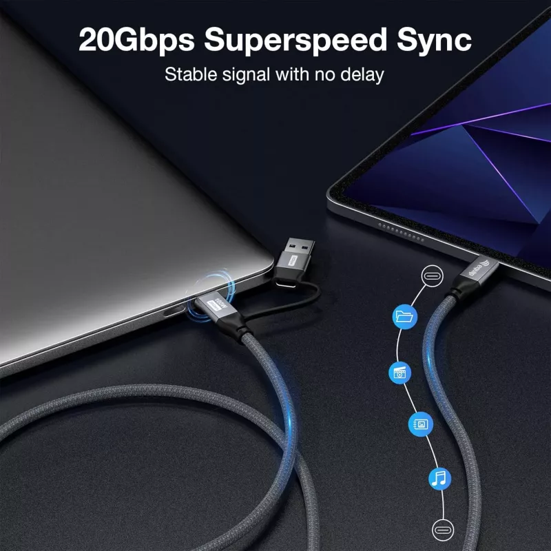 Kabel USB Equip 128433 USB 3.2 Gen 2×2 3 m USB A/USB C USB C Czarny