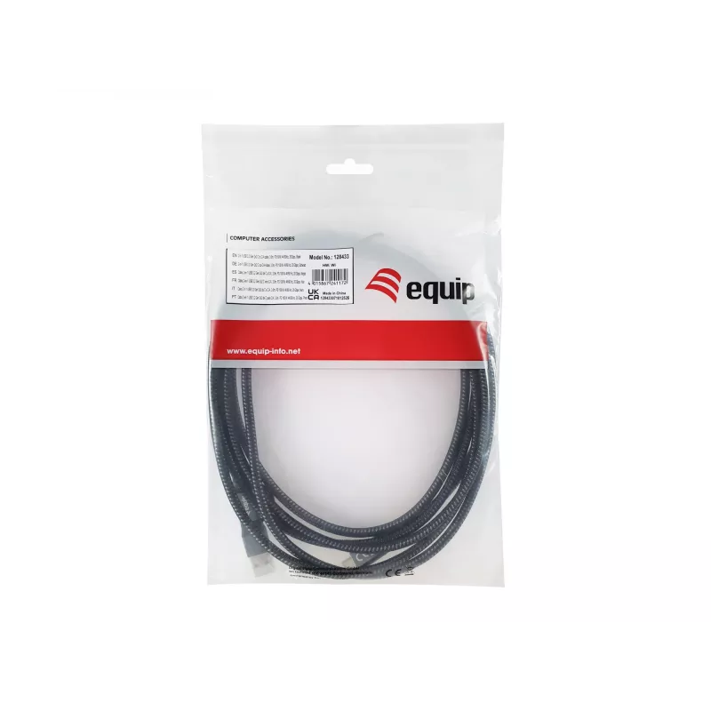 Kabel USB Equip 128433 USB 3.2 Gen 2×2 3 m USB A/USB C USB C Czarny