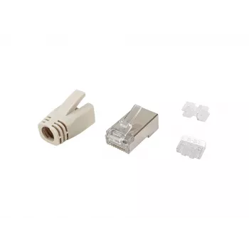Equip Cat.6A RJ45 ekranowany zestaw wtyków 100 szt. stal nierdzewna przezroczysty biały