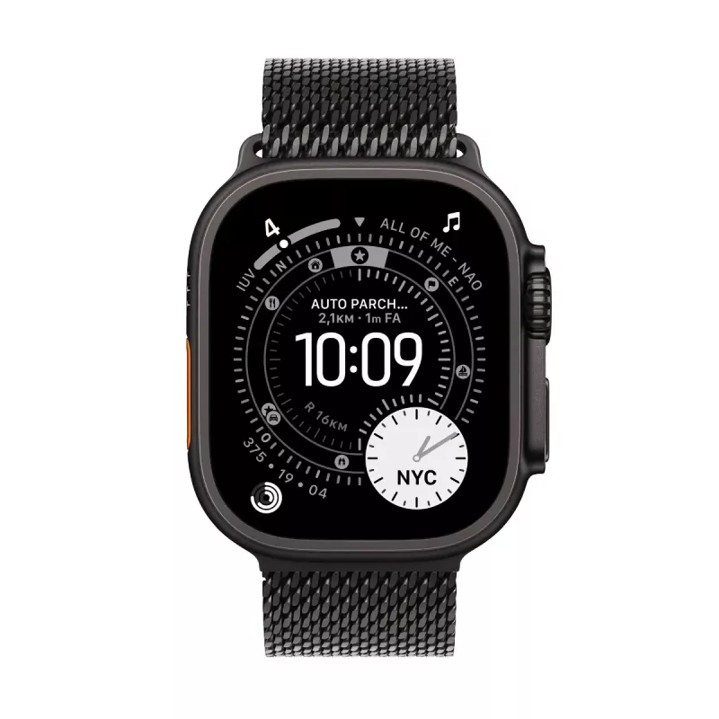 Smartwatch Apple Watch Ultra 3 GPS + Cellular 49mm Czarna Tytanowa Koperta z Czarną Tytanową Bransoletą Milanese Medium