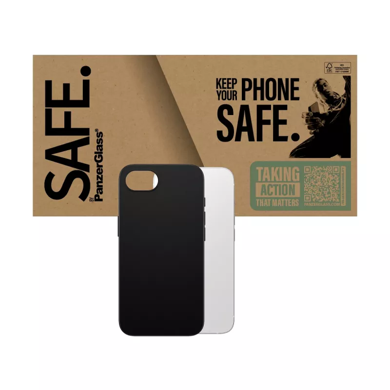 “PanzerGlass SAFE. by ® TPU etui Czarny iPhone 17e | 16e, Cover, Apple, Apple - iPhone 16e, Czarny”