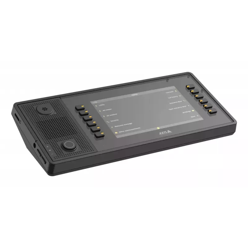 Wideodomofon AXIS C6110 z wyświetlaczem 17,8 cm (7 cali) 1024×600, MicroSD do 1 TB, czarny