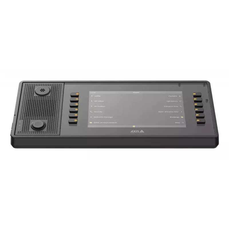 Wideodomofon AXIS C6110 z wyświetlaczem 17,8 cm (7 cali) 1024×600, MicroSD do 1 TB, czarny