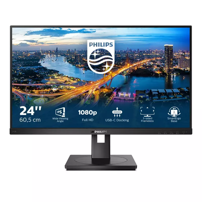 Monitor komputerowy Philips B Line 243B1/00 60,5 cm (23,8 cala) 1920 x 1080 pikseli Full HD LED Czarny