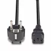 Lindy 3m Kabel zasilający Schuko 2-pin do IEC C13, czarny, 3 m, CEE7/7, złącze C13