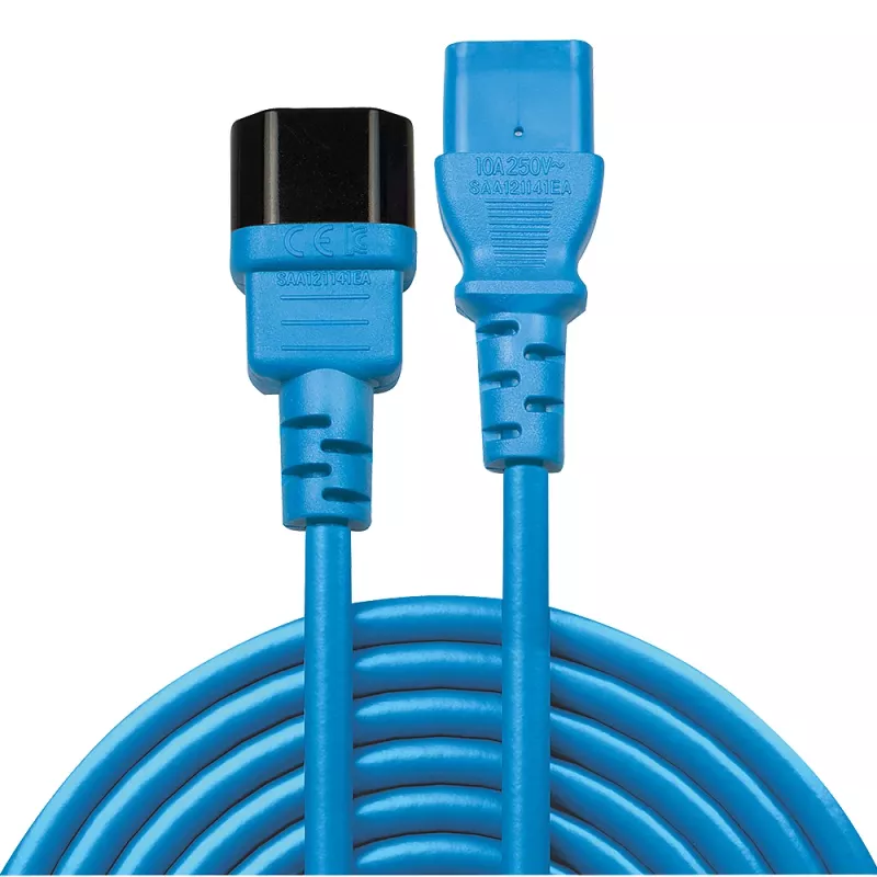 Lindy 1m przedłużacz IEC C13, niebieski
