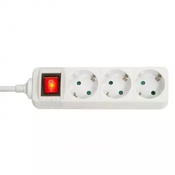 Lindy 73101 przedłużacz sieciowy 3 gniazda AC Wewnętrzny Biały