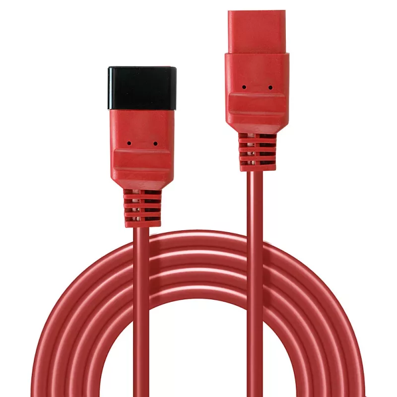 Przedłużacz Lindy 1m IEC C19 do C20, czerwony