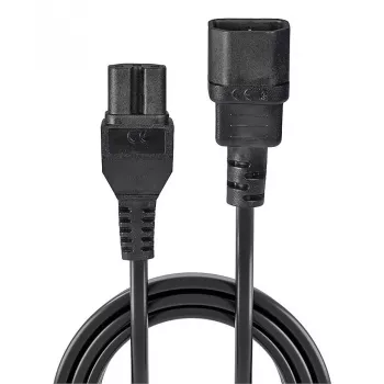 Kabel zasilający Lindy 2m IEC C14 do IEC C15 'Hot Condition', czarny