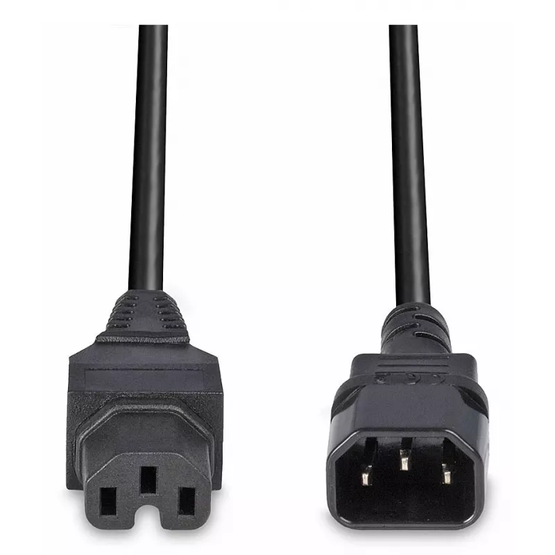 Kabel zasilający Lindy 2m IEC C14 do IEC C15 'Hot Condition', czarny