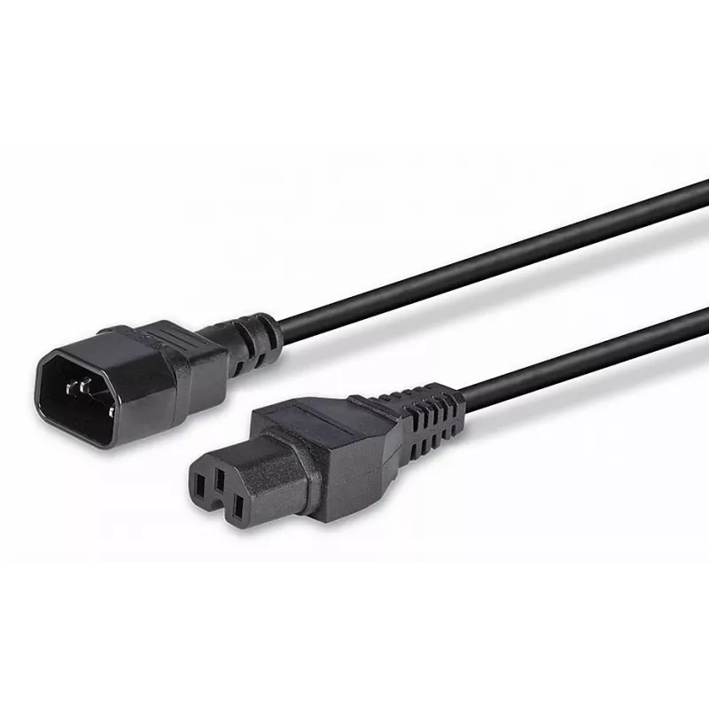 Kabel zasilający Lindy 2m IEC C14 do IEC C15 'Hot Condition', czarny
