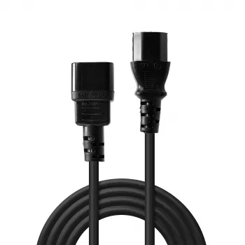 Lindy 0.5m przedłużacz IEC, czarny