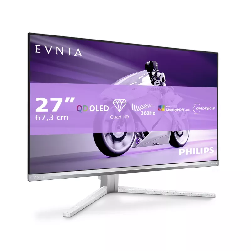 Monitor komputerowy Philips Evnia 8000 27M2N8500/00 67,3 cm (26,5 cala) 2560 x 1440 pikseli Quad HD QD-OLED Biały